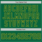Custom Name Number Baseball Jersey, Personalized Kelly Green-Gold 3D Scratch Graffiti Pattern, Authentic Team Gear Personalized