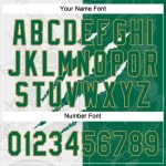 Custom Name and Number Graffiti Pattern Softball Jersey Unisex 3D Two-Button Kelly Green Old Gold Personalized Graffiti Pattern