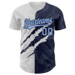 Personalized Light Blue Navy Graffiti Baseball Jersey Custom Name Number 3D Scratch Authentic Team Sports Apparel Personalized