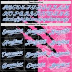 Custom Name and Number Baseball Jersey with Personalized Light Blue Pink Black 3D Graffiti Pattern - Authentic Team Jersey
