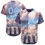 Custom Name Number 3D Freedom Baseball Jersey Light Blue White Authentic Graffiti Pattern Personalized Graffiti Pattern Light