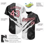 Custom Name Number Baseball Jersey - Personalized Pink Black 3D Graffiti Pattern Medium Authentic Team Design Personalized