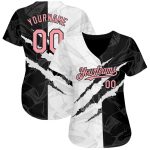 Custom Name Number Baseball Jersey - Personalized Pink Black 3D Graffiti Pattern Medium Authentic Team Design Personalized