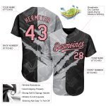 Custom Name and Number 3D Scratch Baseball Jersey - Personalized Graffiti Pattern in Pink, Black, and Gray Personalized Graffiti