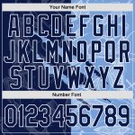 Custom 3D Scratch Baseball Jersey with Personalized Graffiti Pattern in Navy and Light Blue, Custom Name and Number Personalized