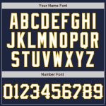 Personalized Navy Blue Gold Graffiti 3D Scratch Baseball Jersey with Custom Name and Number Personalized Graffiti Pattern