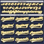 Personalized Navy Blue Gold Graffiti 3D Scratch Baseball Jersey with Custom Name and Number Personalized Graffiti Pattern