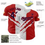 Custom Name and Number Authentic Baseball Jersey - Personalized Navy Red Graffiti Pattern 3D Scratch Design Personalized
