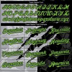 Custom Neon Green and Black Graffiti Pattern Authentic Baseball Jersey with 3D Scratch Design, Personalized Name and Number