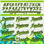 Neon Green-Black Personalized Graffiti Pattern 3D Bomber Varsity Letterman Jacket - Trendy Urban Street Art Fashion Personalized