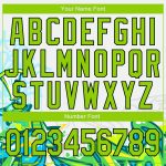 Neon Green-Black Personalized Graffiti Pattern 3D Bomber Varsity Letterman Jacket - Trendy Urban Street Art Fashion Personalized