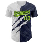 Custom Neon Green Navy Graffiti Pattern 3D Baseball Jersey with Personalized Name and Number - Authentic Team Gear Personalized