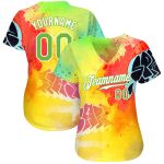 Personalized Neon Green White Graffiti 3D Baseball Jersey - Custom Authentic Apparel Personalized Graffiti Pattern Neon Green-White