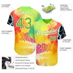 Personalized Neon Green White Graffiti 3D Baseball Jersey - Custom Authentic Apparel Personalized Graffiti Pattern Neon Green-White