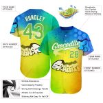 Personalized 3D Neon Green White Graffiti Baseball Jersey Custom Name & Number Personalized Graffiti Pattern Neon Green-White