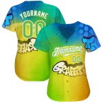Personalized 3D Neon Green White Graffiti Baseball Jersey Custom Name & Number Personalized Graffiti Pattern Neon Green-White