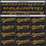 Custom Name and Number Authentic Baseball Jersey in Personalized Graffiti Pattern - Old Gold-Black 3D Design Personalized