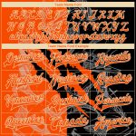 Custom Name Number 3D Bomber Jacket Personalized Graffiti Pattern Orange Black Cream Varsity Letterman Full-Snap Team Wear