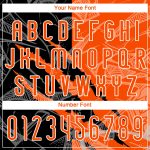 Custom Orange-Black Graffiti Volleyball Jersey with Name & Number | Sublimation Team Uniform Personalized Graffiti Pattern