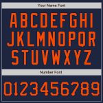 Custom Name and Number Baseball Jersey - Personalized 3D Scratch Orange-Navy Graffiti Pattern Authentic Design Personalized