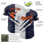 Custom Name and Number Baseball Jersey - Personalized 3D Scratch Orange-Navy Graffiti Pattern Authentic Design Personalized