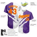Custom Name Number Authentic 3D Baseball Jersey Orange Purple Gold Graffiti Pattern Team Design Personalized Graffiti Pattern