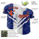Personalized 3D Scratch Baseball Jersey - Graffiti Pattern in Orange and Royal Personalized Graffiti Pattern Orange-Royal