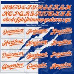 Custom Name and Number Authentic Baseball Jersey, Personalized 3D Graffiti Pattern, Orange-Royal Team Design Personalized