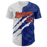Personalized 3D Scratch Baseball Jersey - Graffiti Pattern in Orange and Royal Personalized Graffiti Pattern Orange-Royal