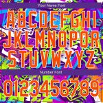 Custom Name & Number Personalized Orange-White Graffiti 3D Bomber Varsity Letterman Jacket Street Art Grunge Style Personalized
