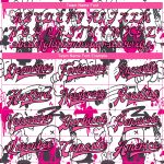 Custom Graffiti Pattern Bomber Jacket Pink-Black 3D Abstract Grunge Art Varsity Letterman with Team Name and Number Personalized