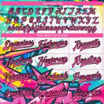 Custom Name and Number Personalized Pink Black Graffiti 3D Varsity Letterman Bomber Jacket Abstract Splashes Design Personalized