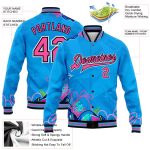 Personalized Pink Black Graffiti Pattern 3D Bomber Varsity Letterman Jacket Urban Street Art Hip Hop Style Personalized Graffiti