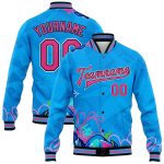 Personalized Pink Black Graffiti Pattern 3D Bomber Varsity Letterman Jacket Urban Street Art Hip Hop Style Personalized Graffiti