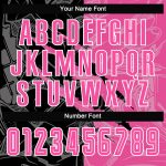 Custom Pink Black White Graffiti Soccer Jersey with Sublimation, Personalized Name & Number, Team Uniform Personalized Graffiti