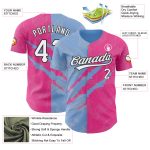 Custom Name and Number 3D Scratch Baseball Jersey - Personalized Pink Light Blue Black Graffiti Pattern Personalized Graffiti
