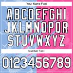 Custom Graffiti Pattern Performance T-Shirt in Pink Light Blue and Black - 3D Scratch Design with Team Name and Number Personalized