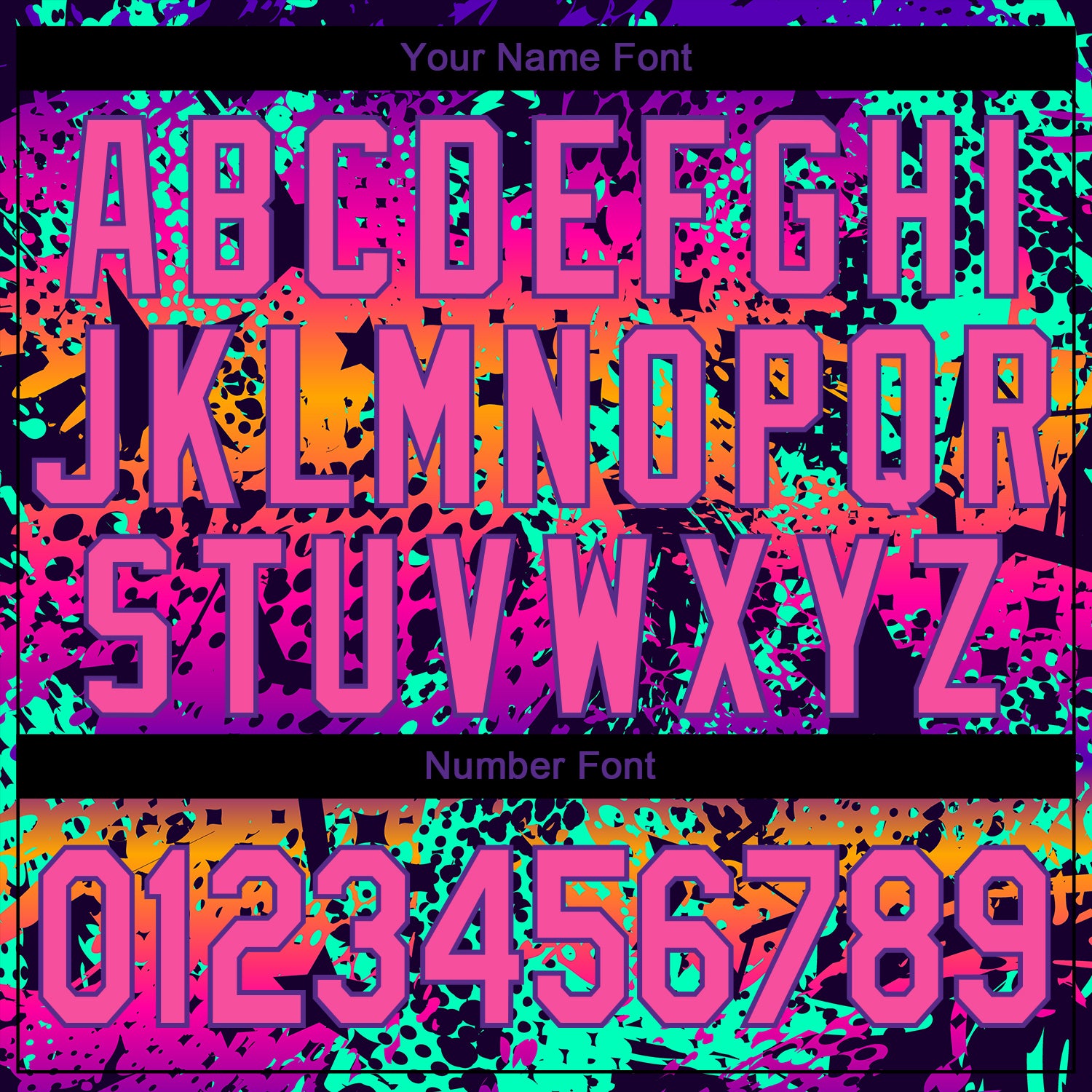 Personalized Graffiti Pattern Pink-Purple 3D Performance T-Shirt Team Custom Name and Number Custom Name and Number Personalized Graffiti Pattern 3D Performance T-Shirt - Pink Purple Design Personalized Graffiti Pattern - Image 4