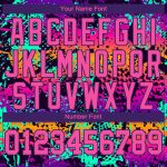 Custom Neon Graffiti 3D Long Sleeve T-Shirt in Pink-Purple with Team Name & Number - Performance Wear Personalized Graffiti