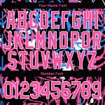 Custom Graffiti Pattern Bomber Jacket with 3D Pink-White Grunge Art, Full-Snap Varsity Style, Team Name & Number Personalized