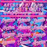 Custom Name and Number 3D Bomber Jacket Pink-White Graffiti Varsity Letterman Full-Snap Design Personalized Graffiti Pattern