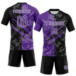 Custom Name Number Volleyball Jersey Purple Black Graffiti Pattern Scratch Sublimation Team Uniform Personalized Graffiti