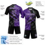 Custom Name Number Volleyball Jersey Purple Black Graffiti Pattern Scratch Sublimation Team Uniform Personalized Graffiti