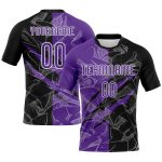 Custom Name Number Volleyball Jersey Purple Black Graffiti Pattern Scratch Sublimation Team Uniform Personalized Graffiti