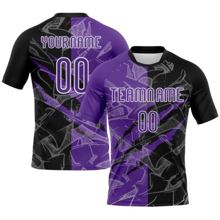 Custom Name Number Volleyball Jersey Purple Black Graffiti Pattern Scratch Sublimation Team Uniform Personalized Graffiti