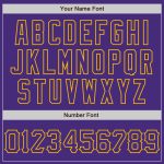 Custom Purple-Gold 3D Scratch Baseball Jersey with Personalized Graffiti Pattern, Team Name and Number Personalized Graffiti