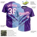 Custom Personalized Graffiti Softball Jersey Unisex 3D Purple Light Blue-Pink with Name and Number Personalized Graffiti