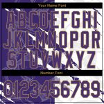 Custom Team Name and Number Purple and Old Gold 3D Performance T-Shirt with Graffiti Pattern Personalized Graffiti Pattern