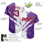 Custom Name and Number 3D Baseball Jersey, Personalized Purple-Orange Graffiti Pattern, Authentic Team Apparel Personalized