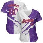 Custom Name and Number 3D Baseball Jersey, Personalized Purple-Orange Graffiti Pattern, Authentic Team Apparel Personalized